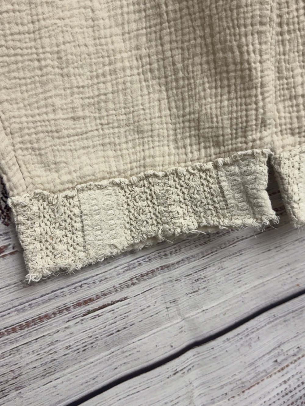 POL Crochet Patchwork Barrel Pants - Cream - Picture 5 of 7